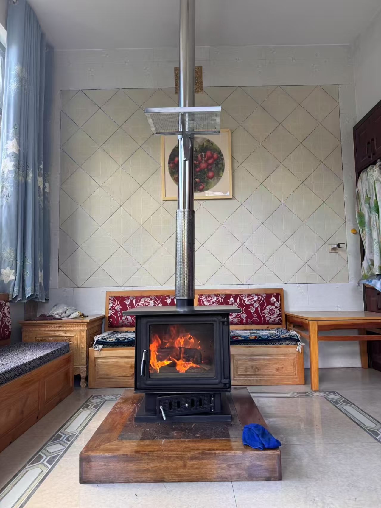 农村取暖神器藏式壁炉藏式柴火炉藏式